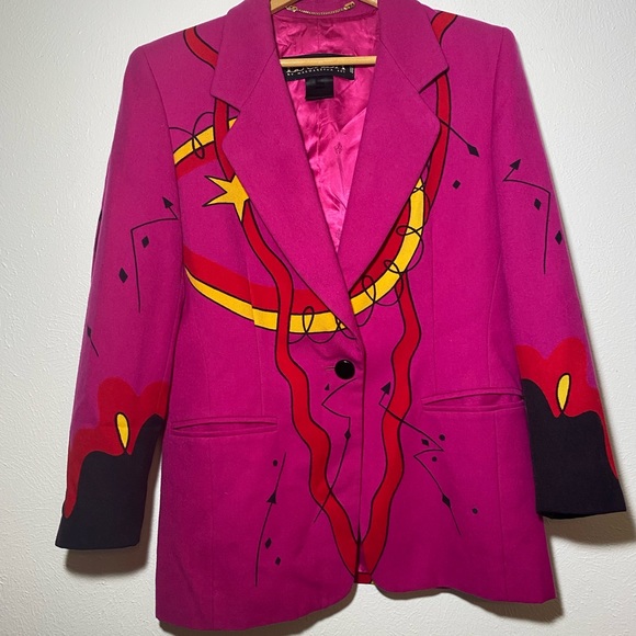 Escada  Color block multi color unique abstract Blazer - Picture 3 of 8